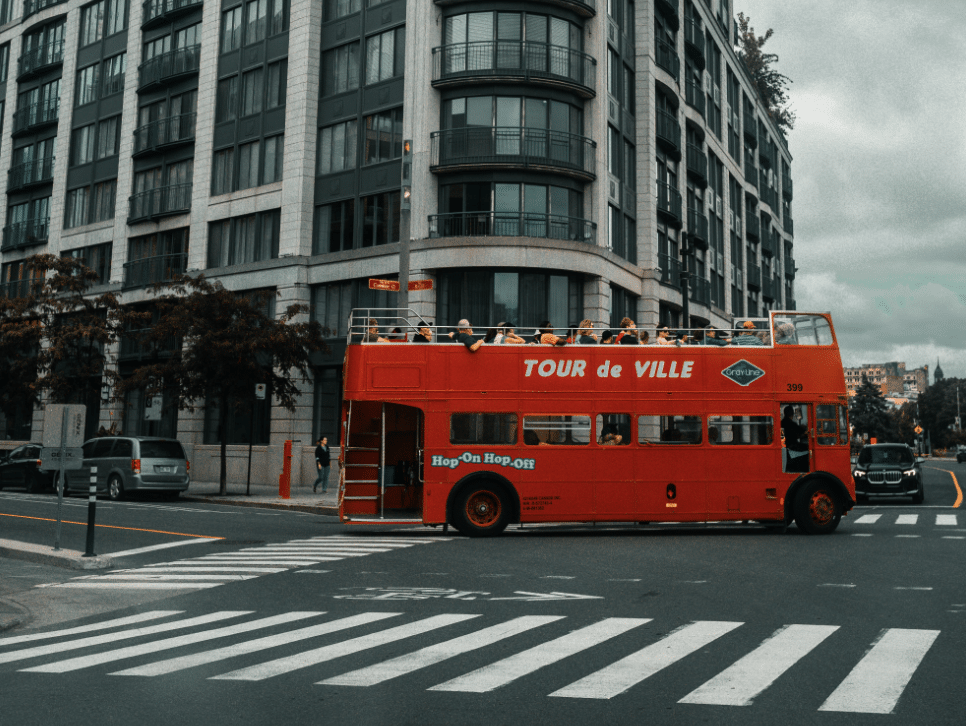 You don't need to speak French in Montreal on double-decker bus tours. There are 8 languages that the tours are conducted in.