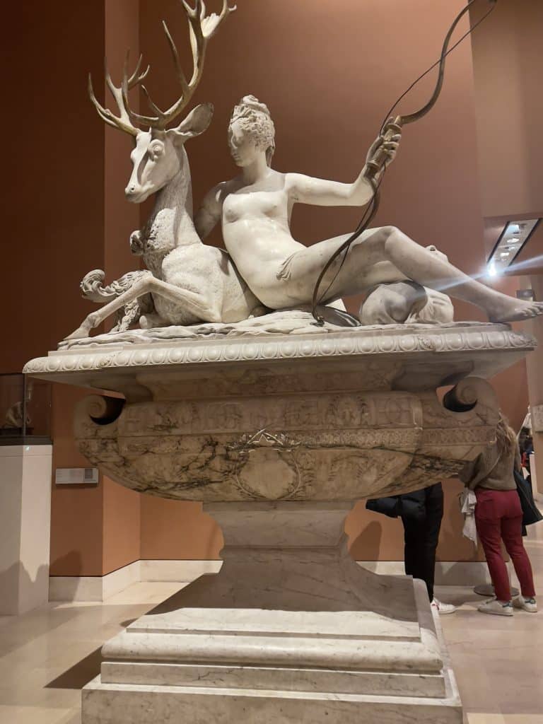 An artwork in the French sculpture gallery at The Louvre